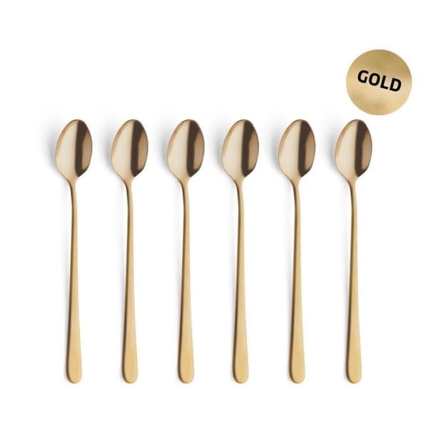 Amefa Austin Latte Spoons 6 Pieces Matte Gold