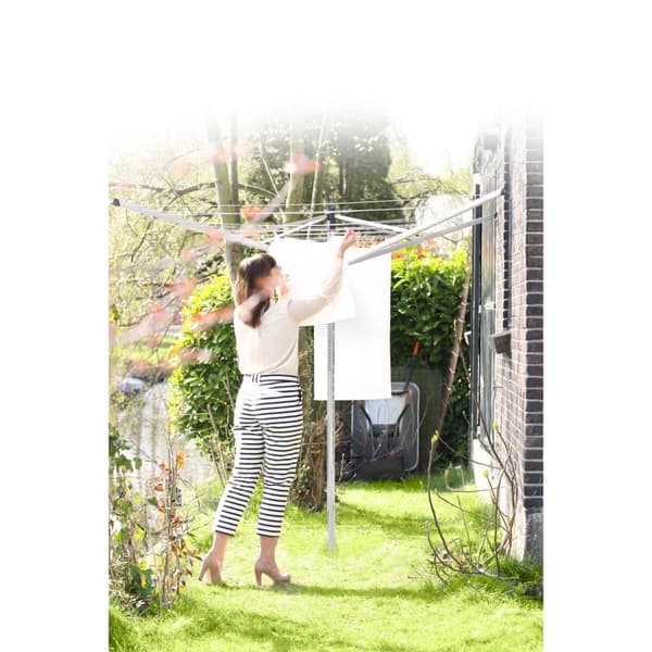 Brabantia Topspinner Drying Rack 40 m + Ground Anchor Metallic Grey