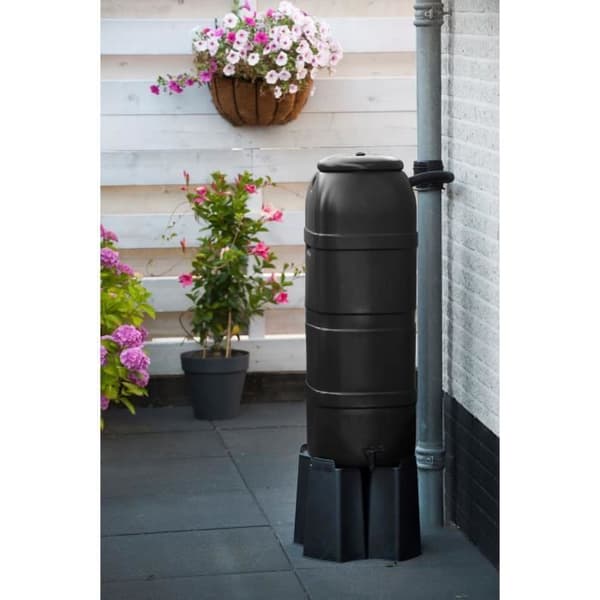 NATURE Water Butt Kit - 100 Liters - Column Shape - UV Resistant - Black