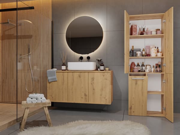 Topeshop NEL DD 1K Bathroom Storage Cabinet Artisan Oak