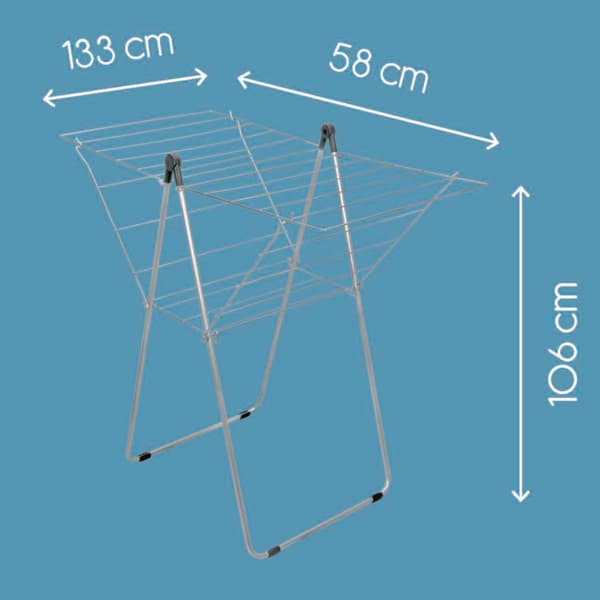 Tomado Vento Drying Rack 25 m Drying Length Silver 133x109x58 cm