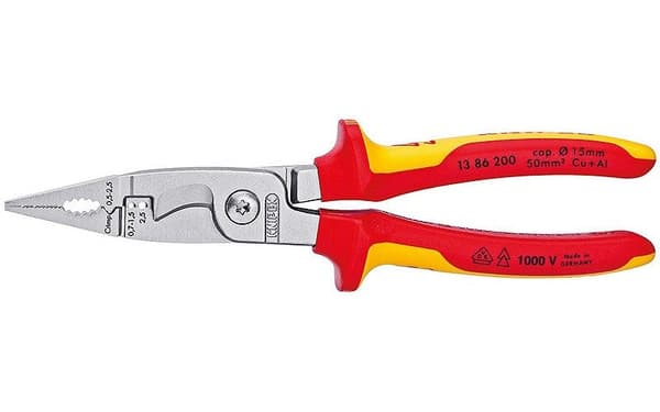 Knipex 13 86 200 Needle-Nose Pliers 200 mm for Electrical Installation