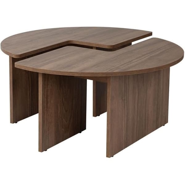 MOIRA Coffee Table - Round - Walnut - Ø90 x H41 cm