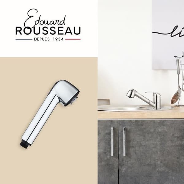 ROUSSEAU Kitchen Sink Mixer Tap - Pull-Out Spray Head - Chrome - 2 Spray Patterns