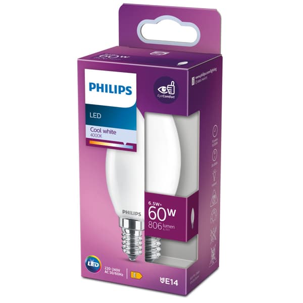 Philips LED Classic 60W E14 Cool White Candle Bulb B35 Rfsrt4