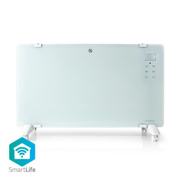 Nedis Smart Convector Heater 2000 W Wi-Fi Glass Front Panel White WIFIHTPL20FWT