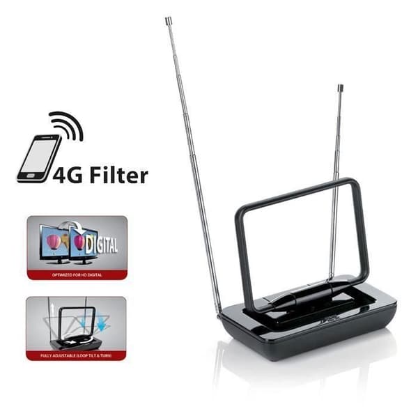 ONE FOR ALL Indoor Antenna - SV9015 - DTT and DAB Reception - Adjustable