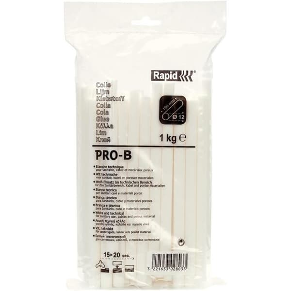 Rapid PRO-B Glue Stick 12 mm - 1 kg - White - Technical Adhesive