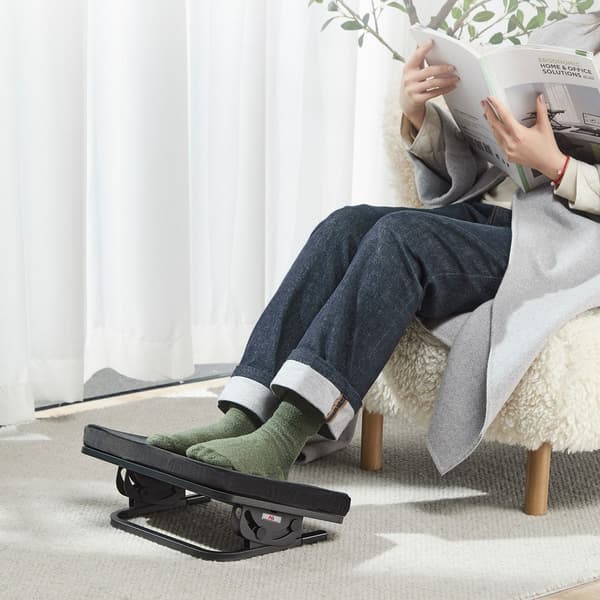 Maclean MC-460 Ergonomic Footrest - Adjustable Tilt Angle - Removable Cushion