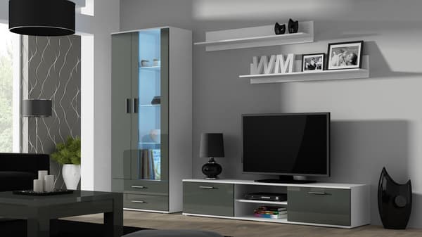 Cama TV Stand SOHO 180 White/Grey Gloss