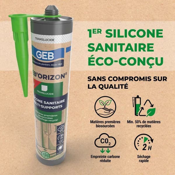 GEB Geb'Orizon Multi-Support Sanitary Silicone - Translucent - 310 ml