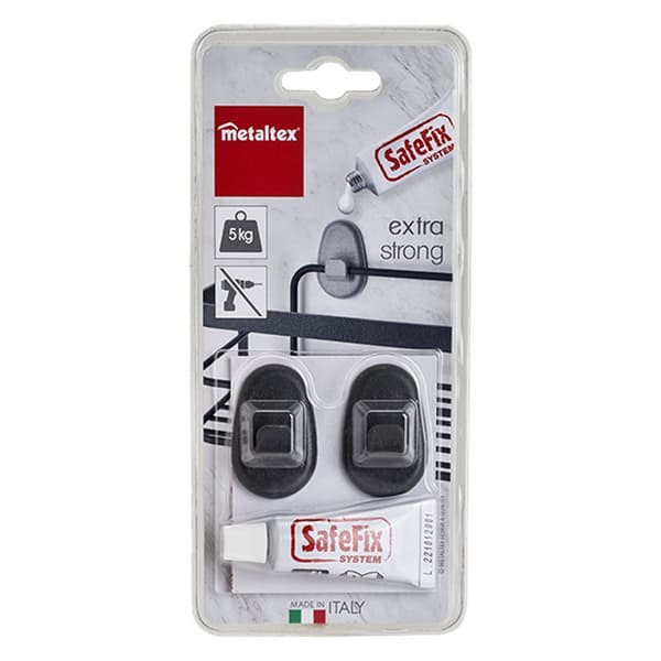 Metaltex Adhesive Hooks 2 Pieces Black