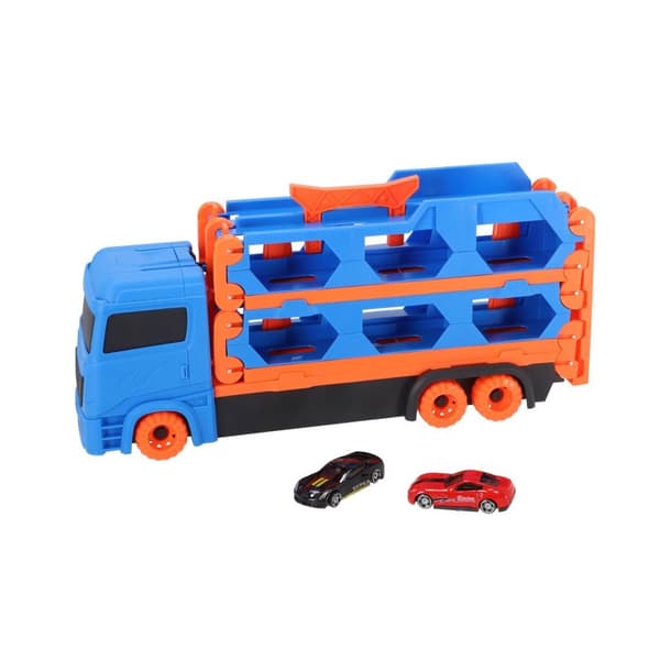 Pop-Up Car Transporter with 2 Die-Cast Vehicles