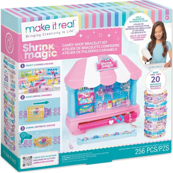 Make It Real Shrink Magic Candy Store Kit - Create Up to 20 Bracelets with Charms