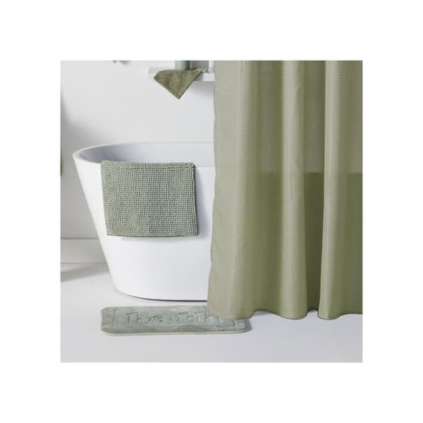 TODAY Shower Set - Basket, Mat, Curtain - Green