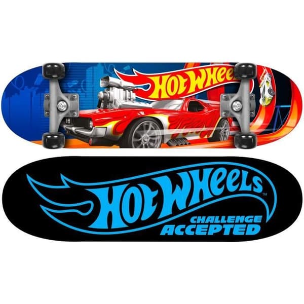 STAMP Skateboard 28 x 8 - Hot Wheels - Double Kicker & Non-Slip Deck