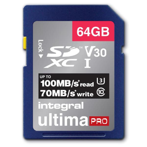 Integral SDXC V30 64GB 100/70MB/s Pro