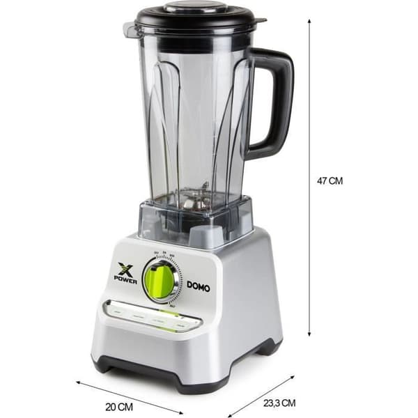 DOMO XPOWER Blender - DO747BL - 1500 W - 2 L - Gray