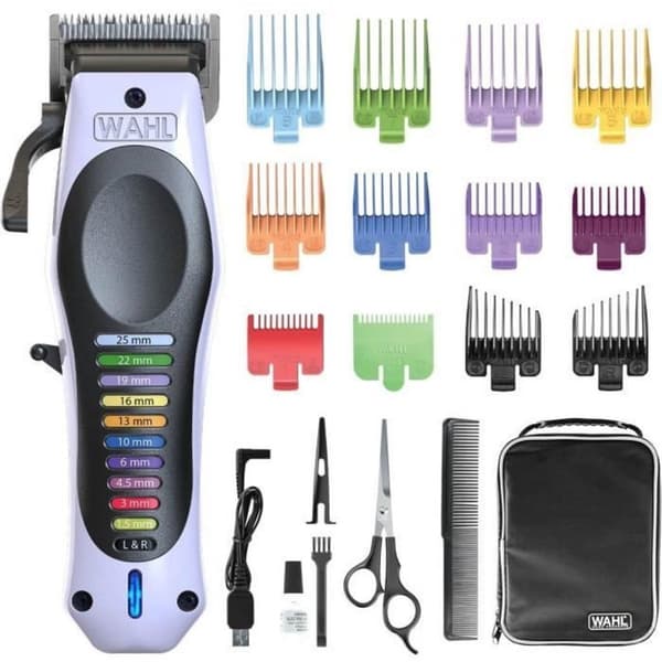 Wahl Color Pro Lithium Trimmer White/Black - 11 Settings, 10 Combs
