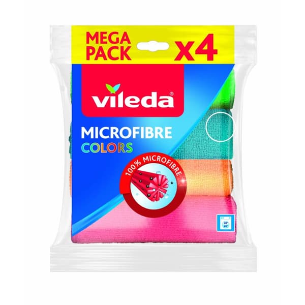 Vileda Colors Microfiber Cloths 4 Pieces
