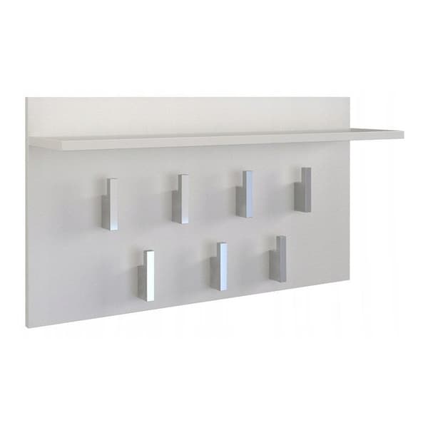 2F White Mat Clothes Hanger with Shelf - Model 2F