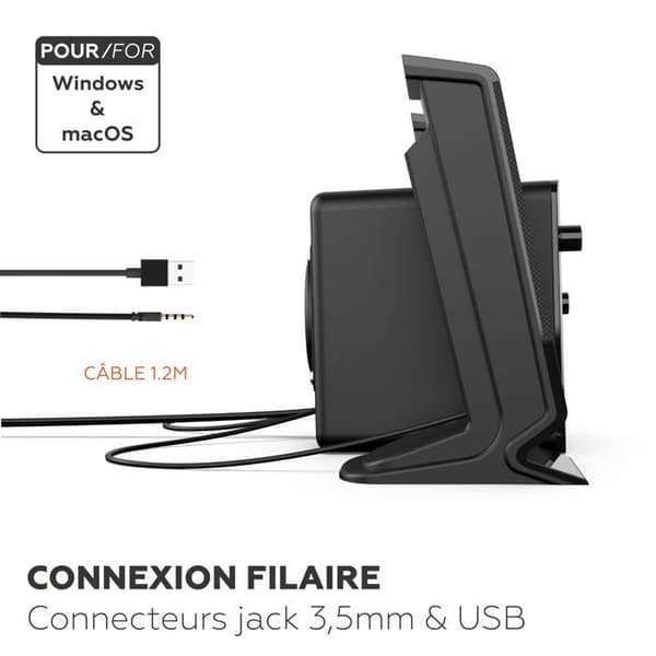 Mobility Lab 2.1 Speaker System - ML314006 - Black - 5W Power - 2 Speakers