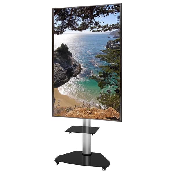 Techly Floor Stand with Shelf for LCD/LED/Plasma 37-70 Silver