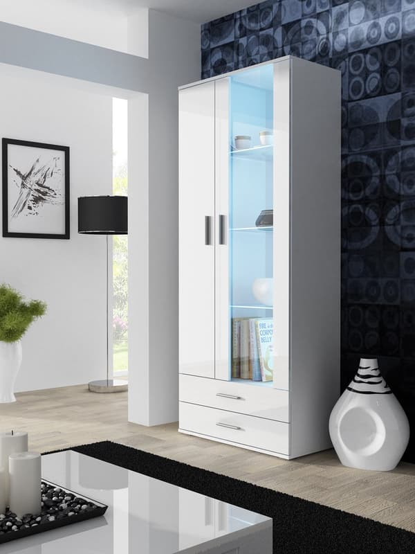 Cama Display Cabinet SOHO S6 2D2S White/Glossy White