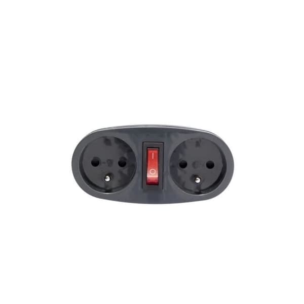 CHACON 16A Double Socket with Anthracite Switch
