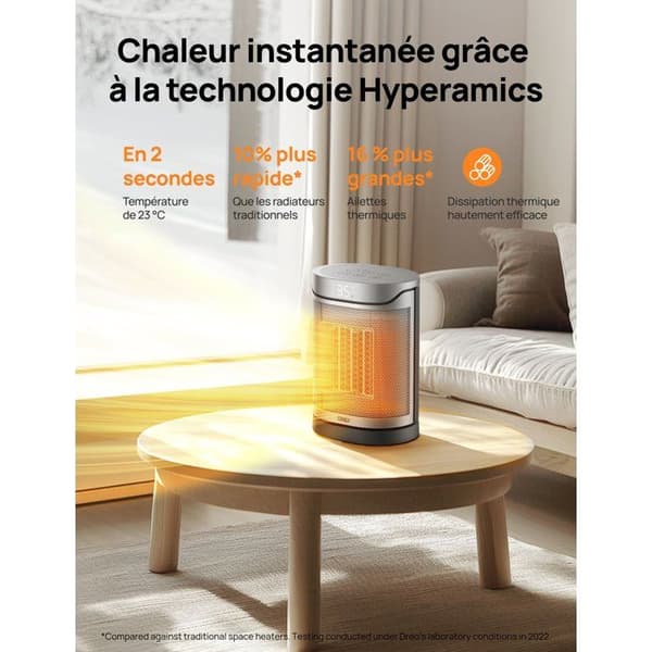 Dreo Heater 318 Auxiliary Heater - Hyper-Ceramic - 1500W - Column - Black
