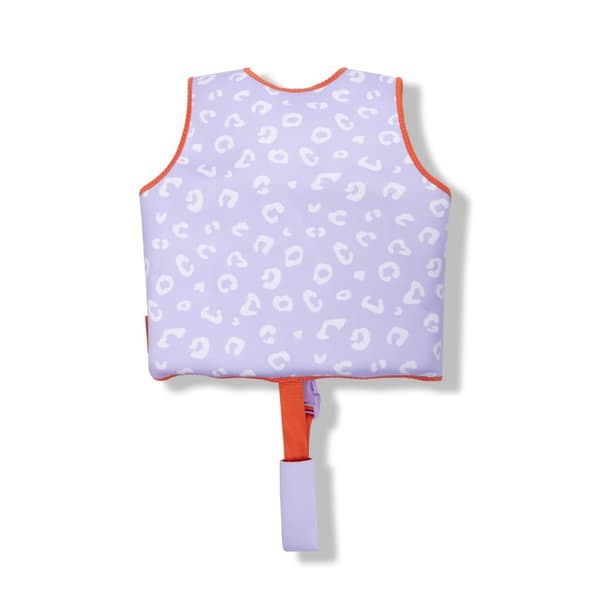 Swim Essentials Leopard Life Jacket 3-6 Years Lilac/Red