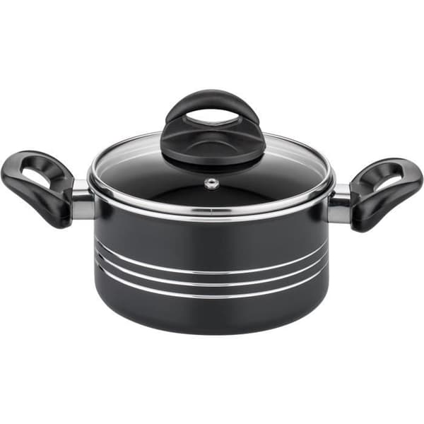 GSW MILANO NERO Cookware Set - 15 Pieces - Solid Aluminum - Induction Compatible - Black