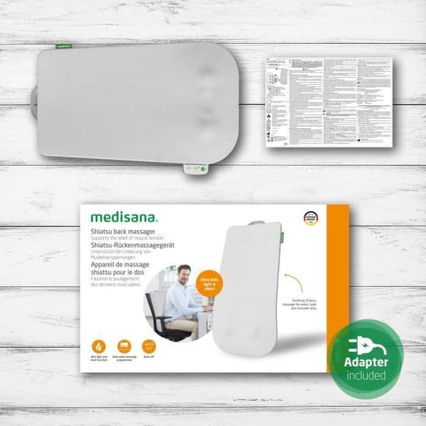 MEDISANA Massage Backrest - MC 600 - Ultra-thin - Shiatsu and Heated - 4 Programs