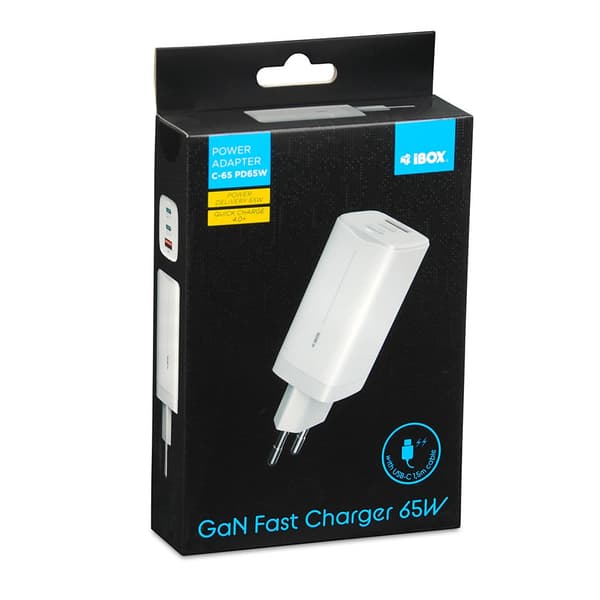 iBOX C-65 Universal Charger 65W GaN White