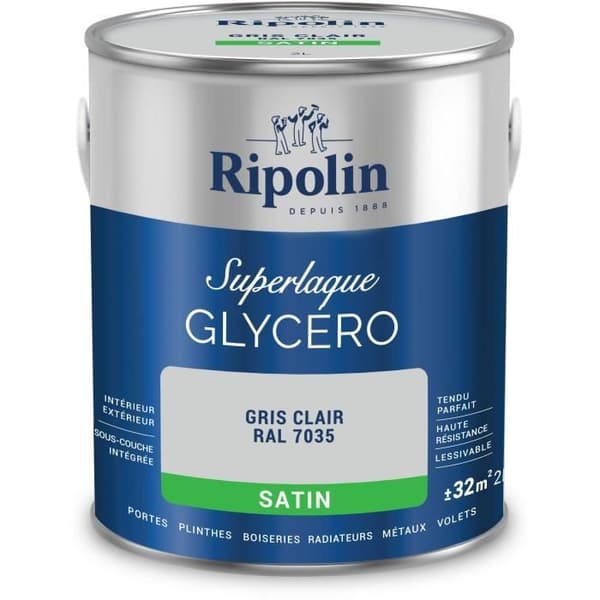 Ripolin Primer Paint RAL 7035 Light Gray Satin - 2 L