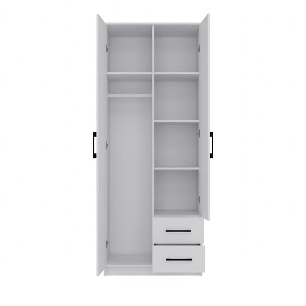 Topeshop ROMANA 80 Wardrobe 2 Doors 5 Shelves White