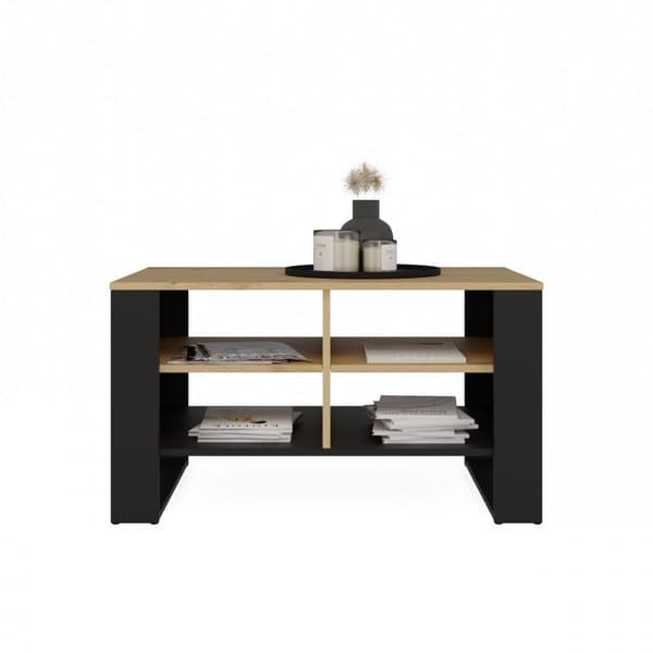 MODERN 4P Coffee Table Artisan Oak/Black with Black Legs - Model: MODERN 4P