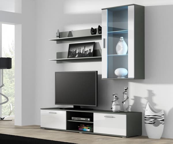 Cama Wall-Hung Display Cabinet SOHO Grey/White Gloss