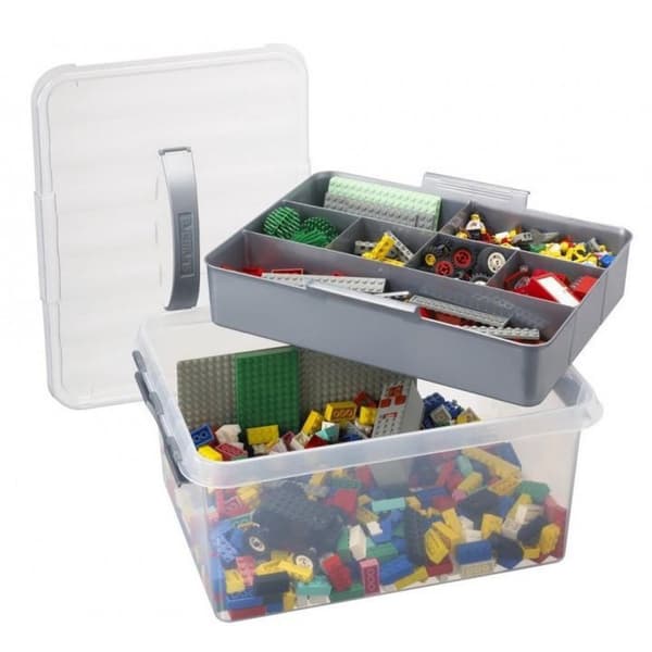 Sunware Q-Line Storage Box with Insert 15 L Transparent/Grey