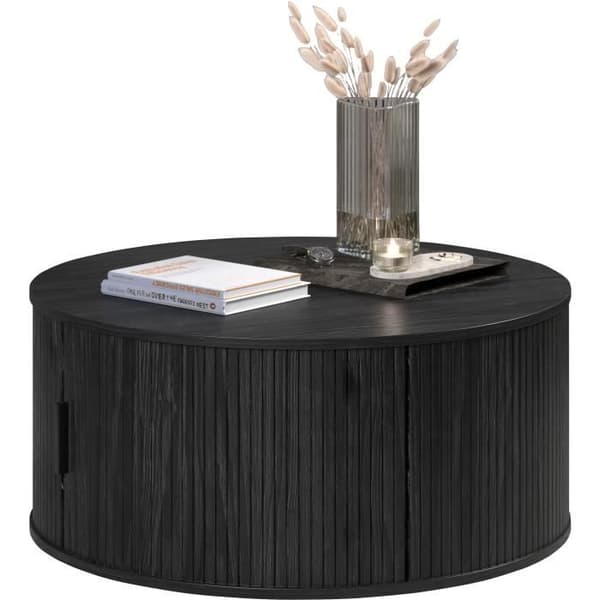 RONIN Round Coffee Table - MDF - Black - Diameter 80 cm - Height 36 cm