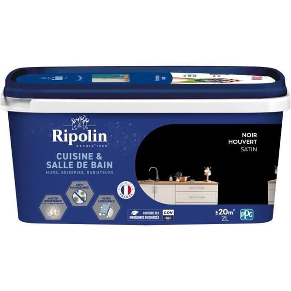 Ripolin Kitchen and Bathroom Paint - Black - 2 L