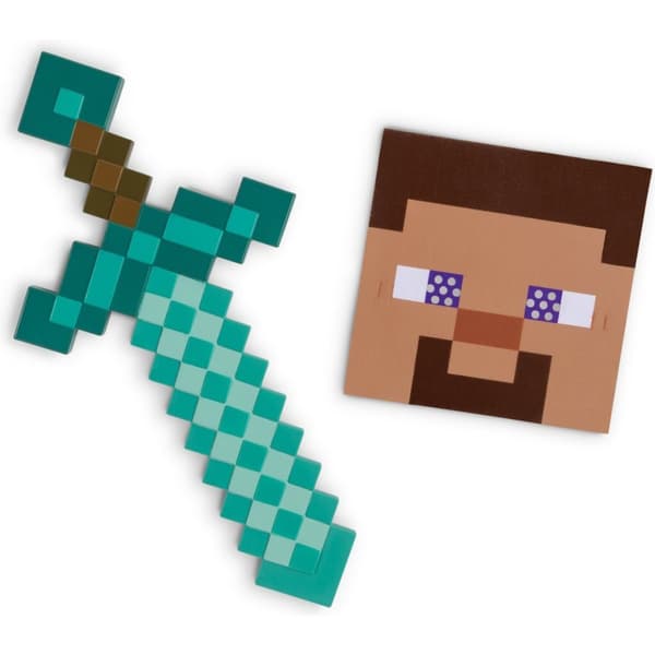 Minecraft Sword and Steve Mask Costume