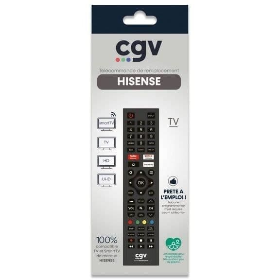 CGV Replacement Remote Control FIDELIO for Hisense TVs - Ready to Use