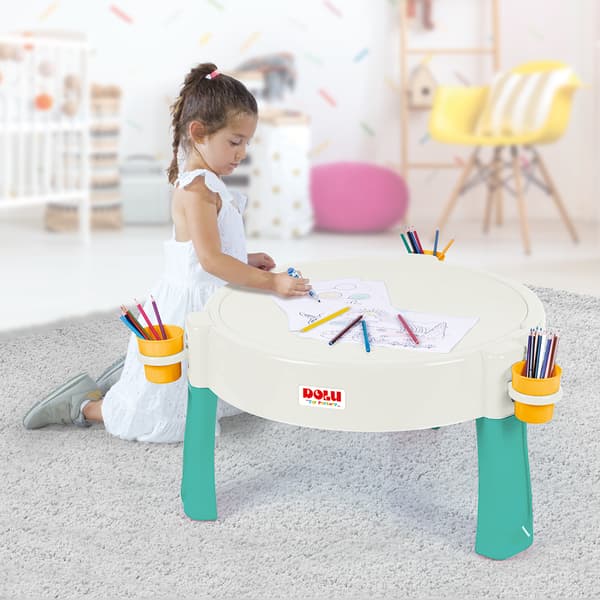 Dolu 2-in-1 Water Table & Sand Table White/Blue/Yellow - Suitable from 2 Years