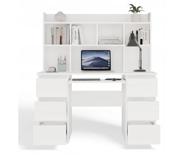 KUBA Desk Set + Extension Piece White