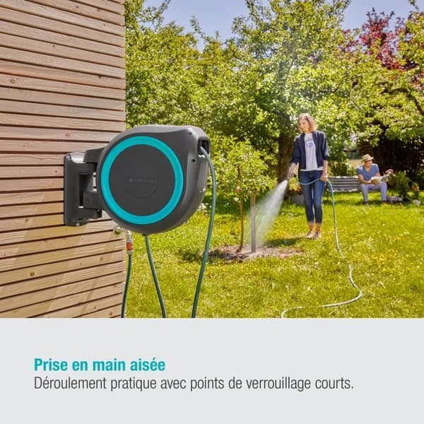 GARDENA Automatic Hose Reel - RollUp L - 30 m Length - 13 mm Diameter - Wall-Mounted