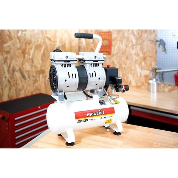 MECAFER Silent Compressor - 6 L - 0.5HP - Grey