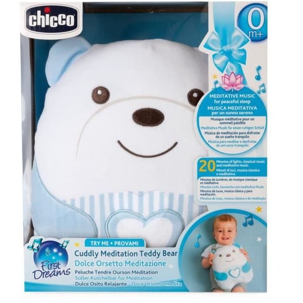 CHICCO - Soft Plush Teddy Bear - Blue - From Birth
