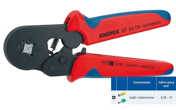 Knipex Self-adjusting Crimping Pliers for Wire Ferrules 97 53 04
