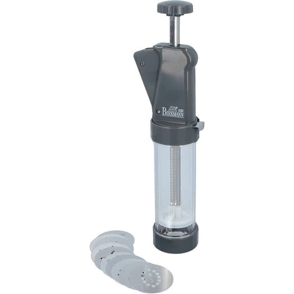 BIRKMANN Biscuit Press - EASY BAKING - Plastic - 10 Patterned Discs - 8 x 28 x 6 cm